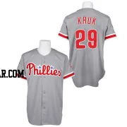 John Kruk Men's Philadelphia Phillies Grey Authentic Throwback Jersey