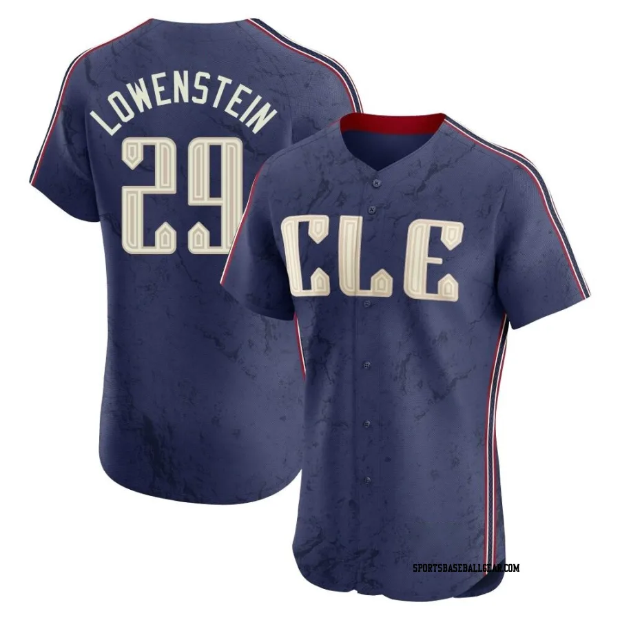 John Lowenstein Men's Cleveland Guardians Navy Elite 2024 City Connect Jersey