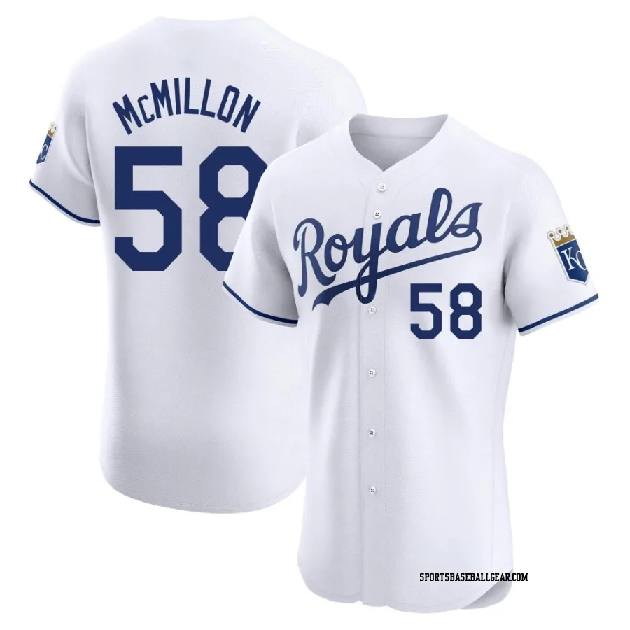 John McMillon Men's Kansas City Royals White Elite Home Jersey