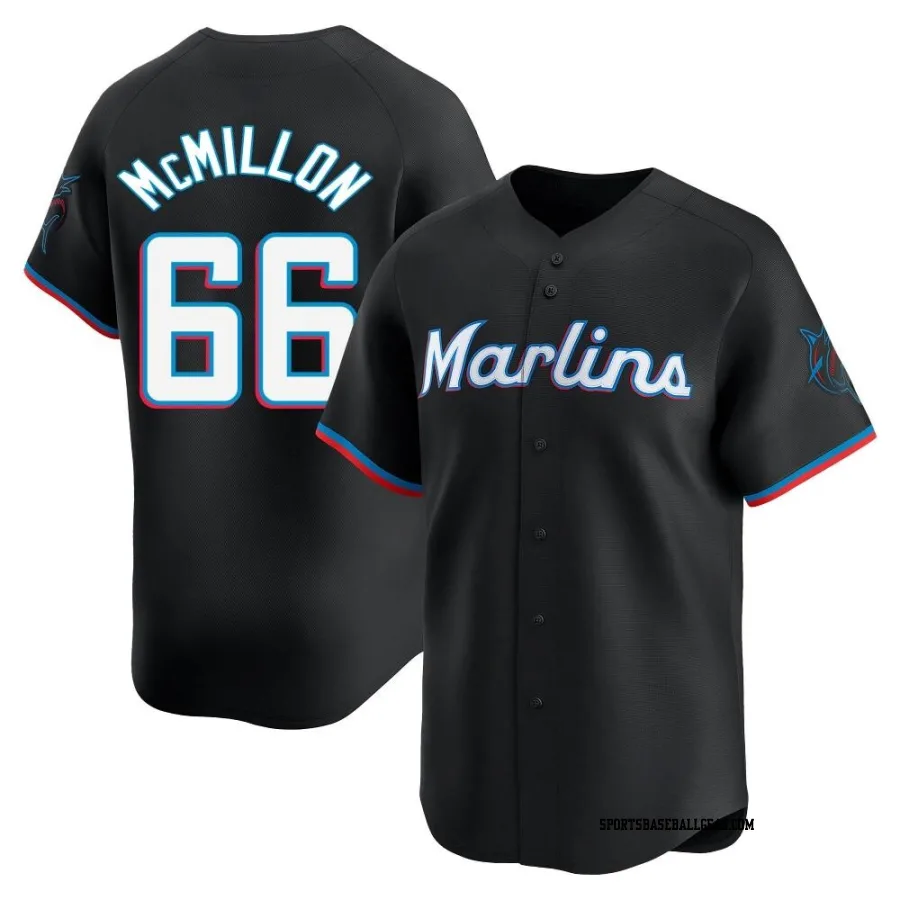 John McMillon Men's Miami Marlins Black Limited Alternate Jersey