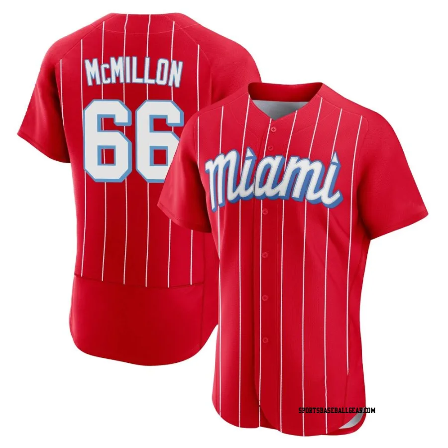 John McMillon Men's Miami Marlins Red Authentic 2021 City Connect Jersey