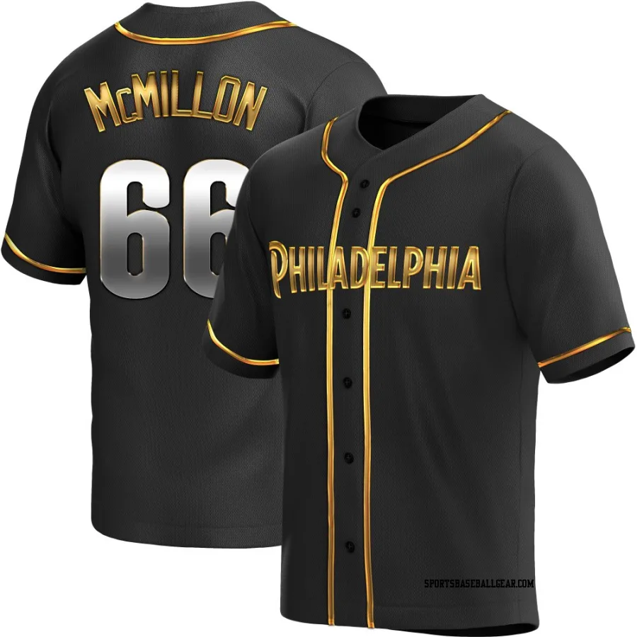 John McMillon Men's Philadelphia Phillies Black Golden Replica Alternate Jersey