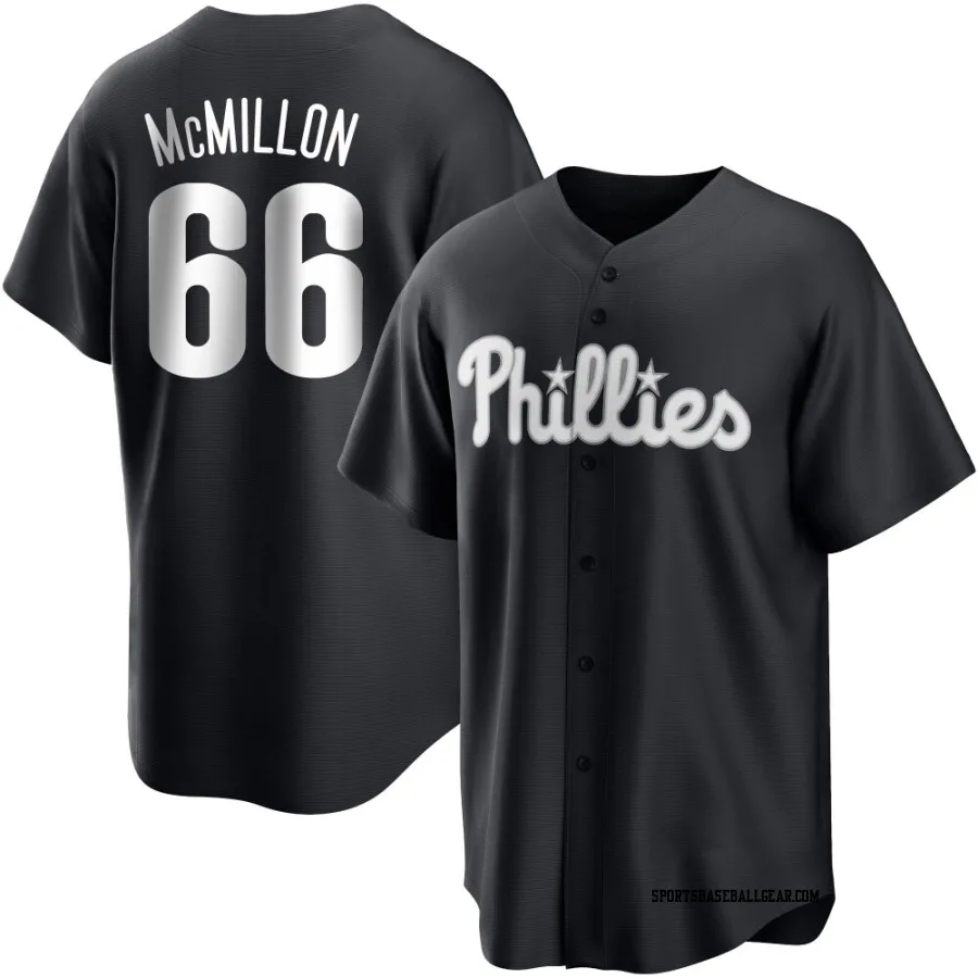 John McMillon Men's Philadelphia Phillies Black/White Replica Jersey