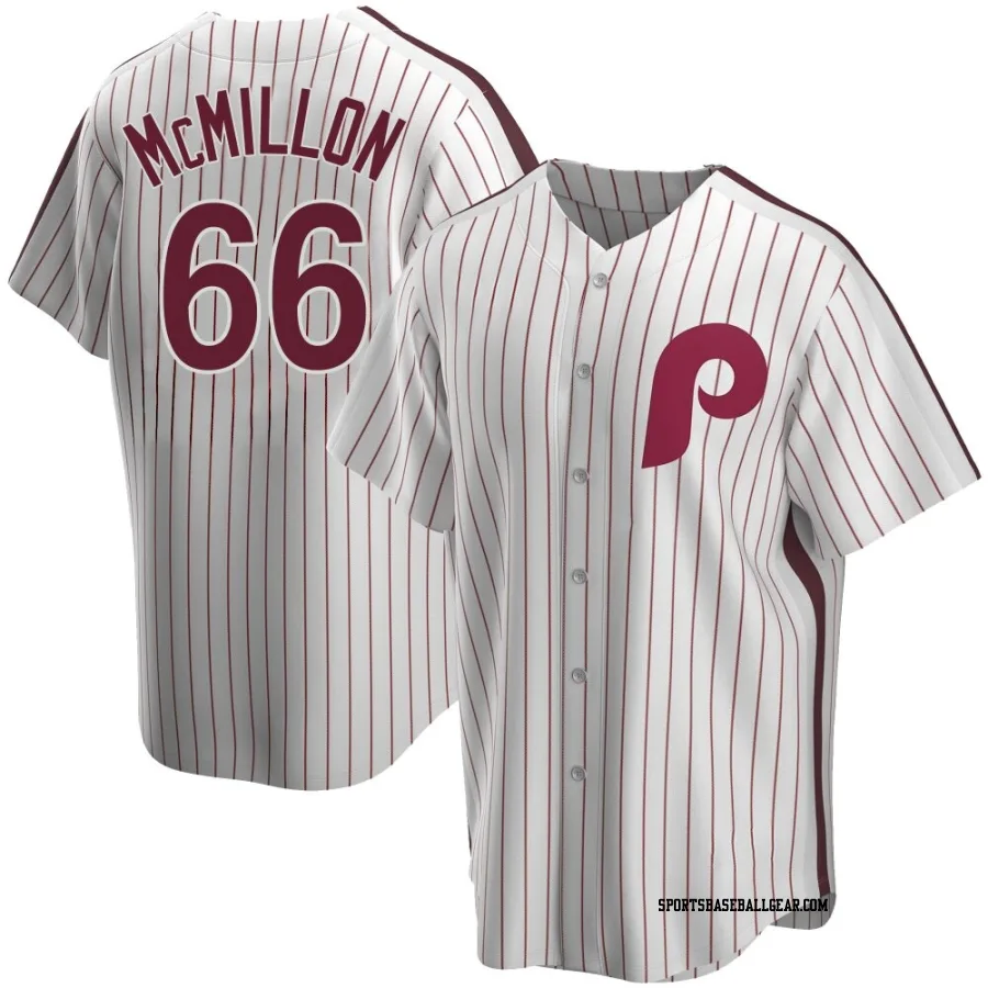 John McMillon Men's Philadelphia Phillies White Replica Home Cooperstown Collection Jersey