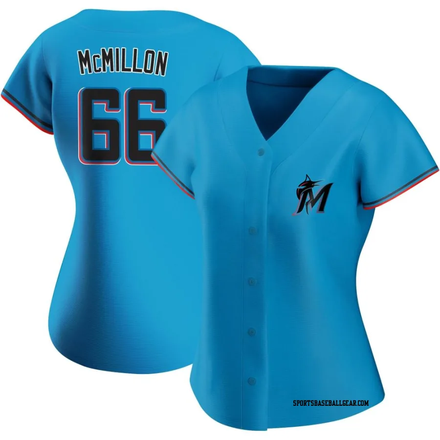 John McMillon Women's Miami Marlins Blue Authentic Alternate Jersey