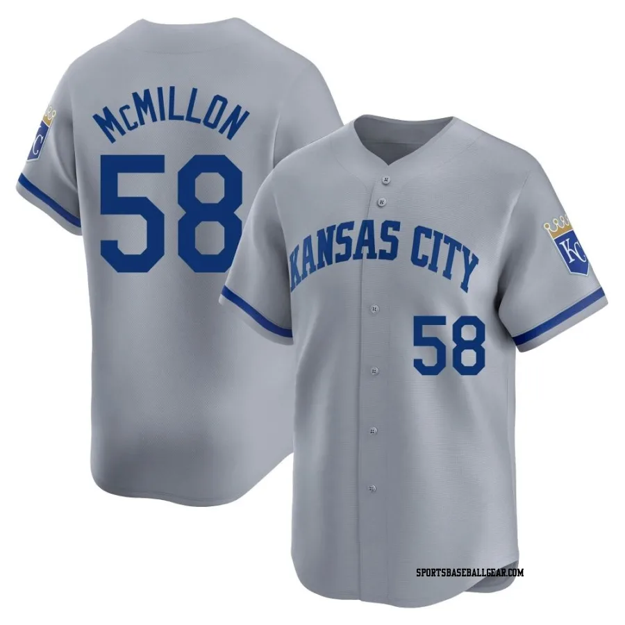 John McMillon Youth Kansas City Royals Gray Limited Away Jersey