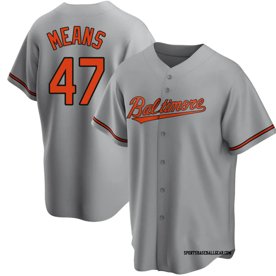 John Means Men's Baltimore Orioles Gray Replica Road Jersey