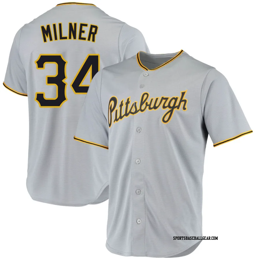 John Milner Men's Pittsburgh Pirates Gray Replica Road Jersey