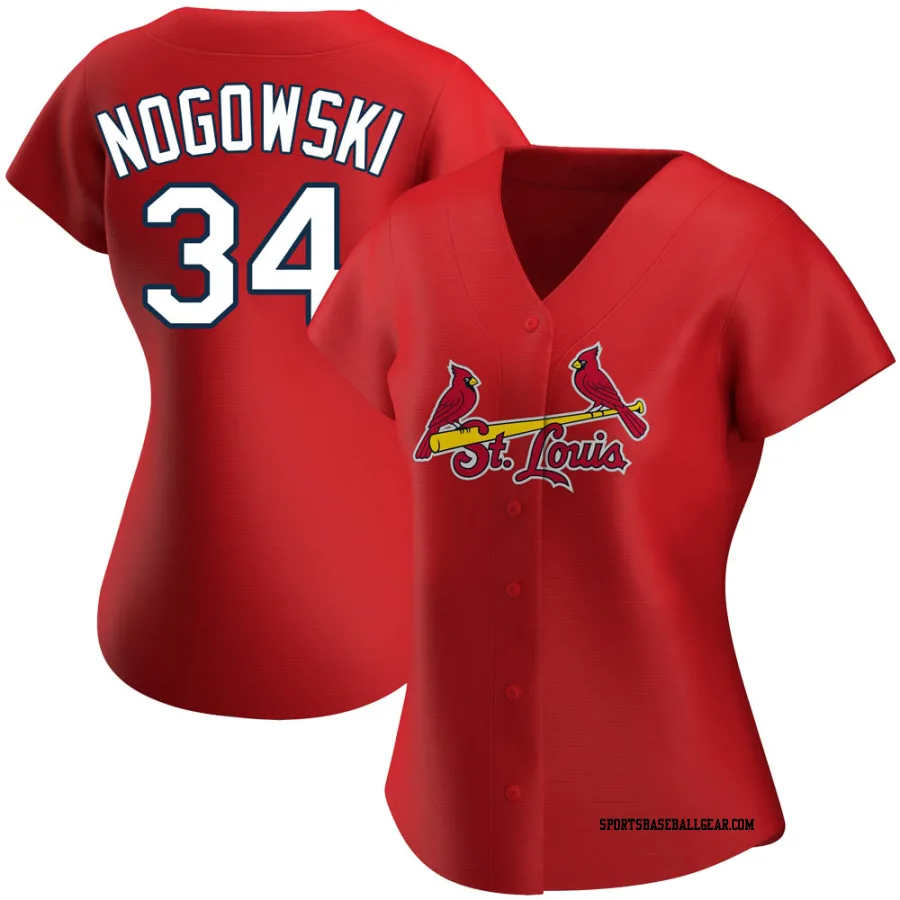 John Nogowski Women's St. Louis Cardinals Red Authentic Alternate Jersey