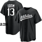 John Odom Men's Oakland Athletics Black/White Replica Jersey