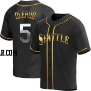 John Olerud Men's Seattle Mariners Black Golden Replica Alternate Jersey