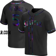 John Olerud Men's Seattle Mariners Black Holographic Replica Alternate Jersey