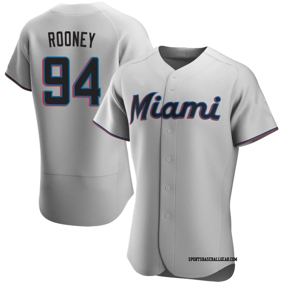 John Rooney Men's Miami Marlins Gray Authentic Road Jersey