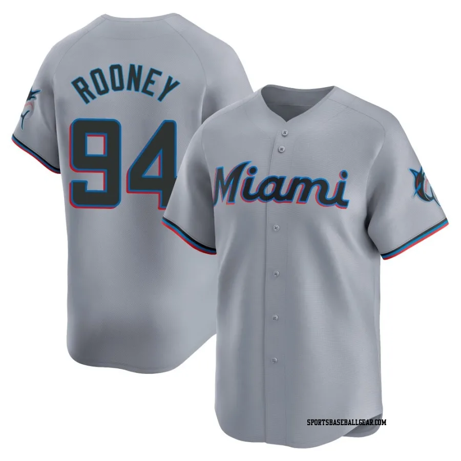 John Rooney Men's Miami Marlins Gray Limited Road Jersey