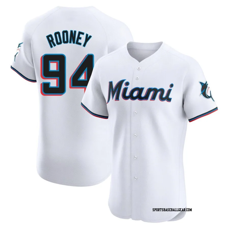 John Rooney Men's Miami Marlins White Elite Home Jersey