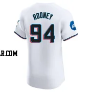 John Rooney Men's Miami Marlins White Elite Home Patch Jersey