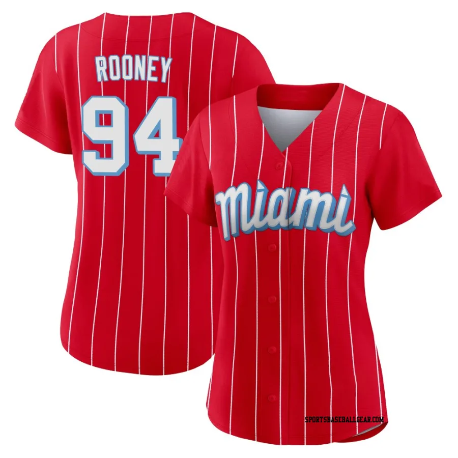 John Rooney Women's Miami Marlins Red Replica 2021 City Connect Jersey