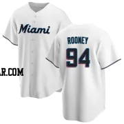 John Rooney Youth Miami Marlins White Replica Home Jersey