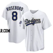 John Roseboro Men's Los Angeles Dodgers White/Gold Replica 2021 Gold Program Player Jersey