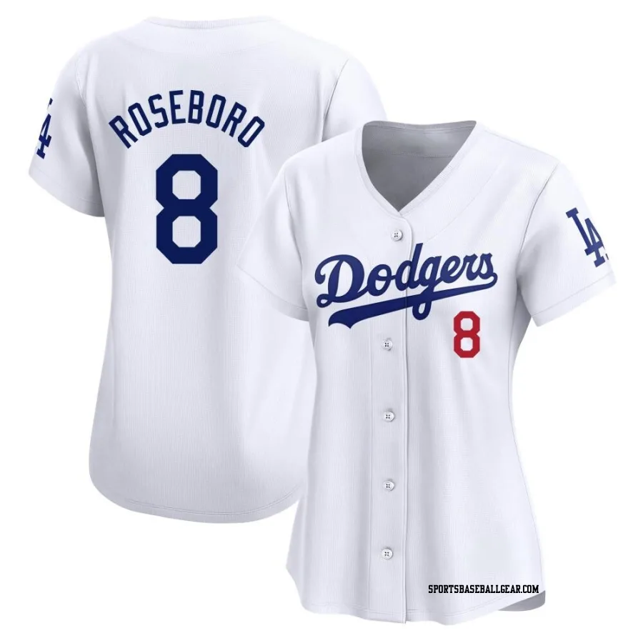 John Roseboro Women's Los Angeles Dodgers White Limited Home Jersey