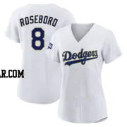 John Roseboro Women's Los Angeles Dodgers White/Gold Authentic 2021 Gold Program Player Jersey