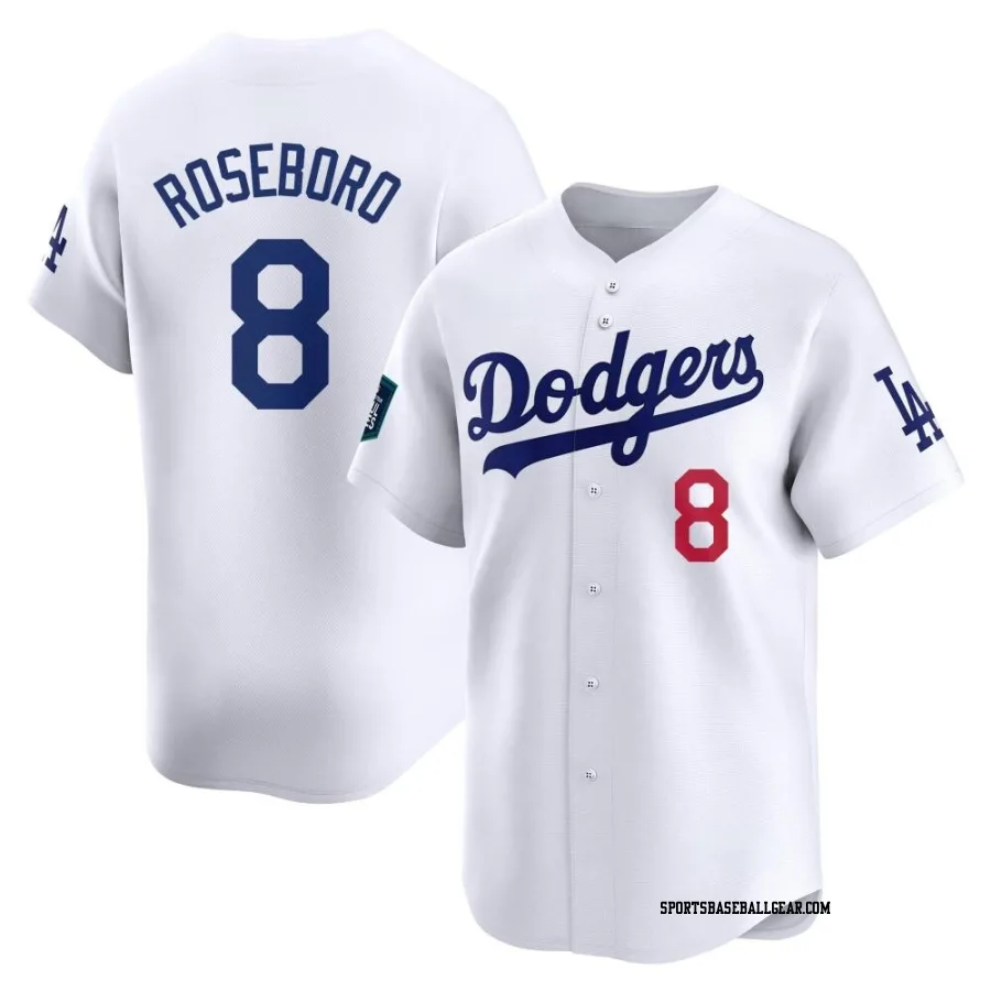 John Roseboro Youth Los Angeles Dodgers White Limited 2024 World Tour Seoul Series Home Jersey