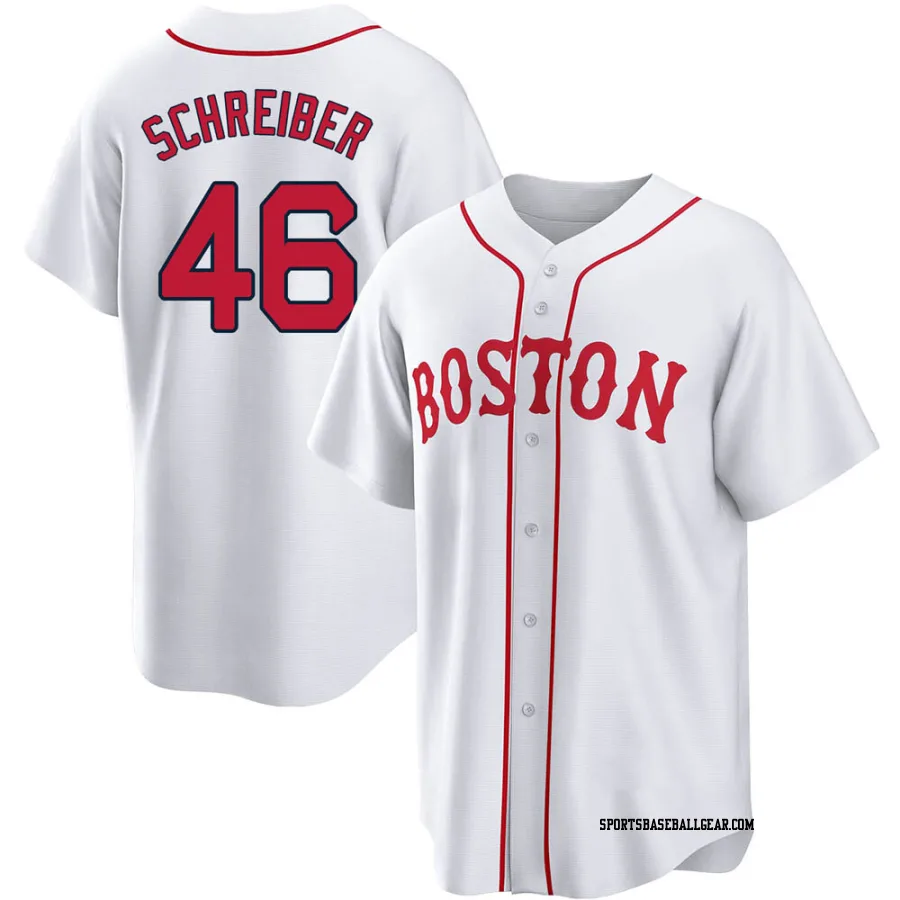 John Schreiber Men's Boston Red Sox White Replica 2021 Patriots' Day Jersey