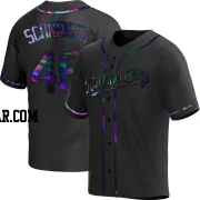 John Schreiber Men's Kansas City Royals Black Holographic Replica Alternate Jersey