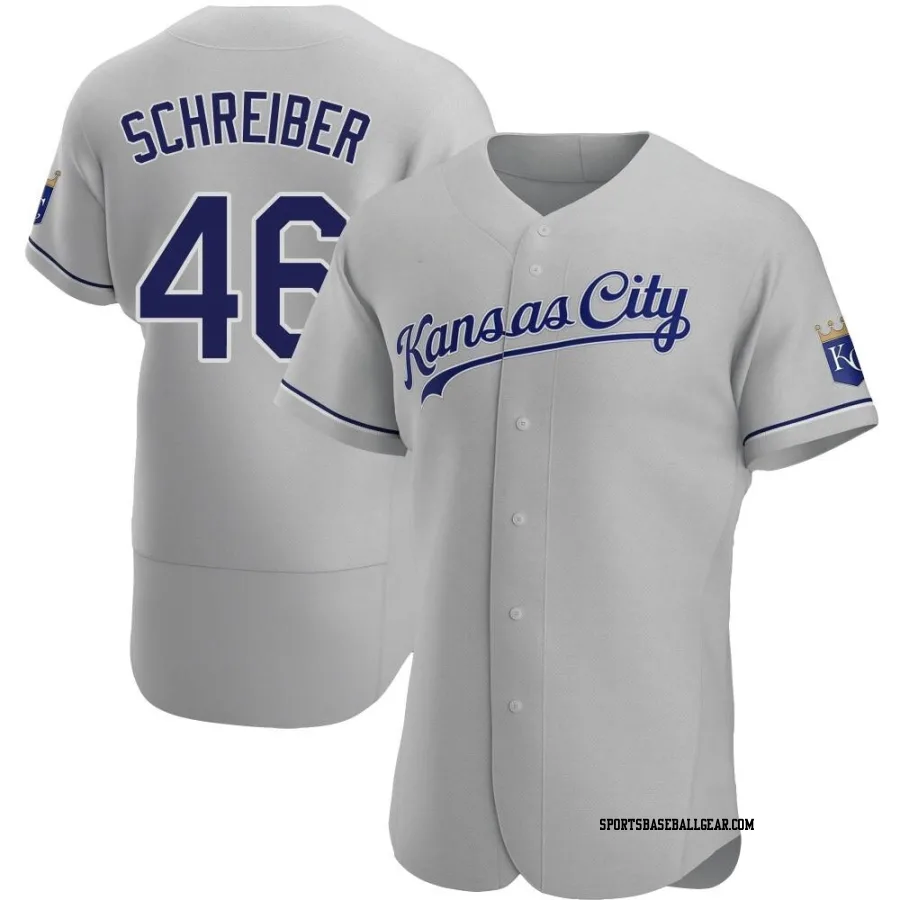 John Schreiber Men's Kansas City Royals Gray Authentic Road Jersey