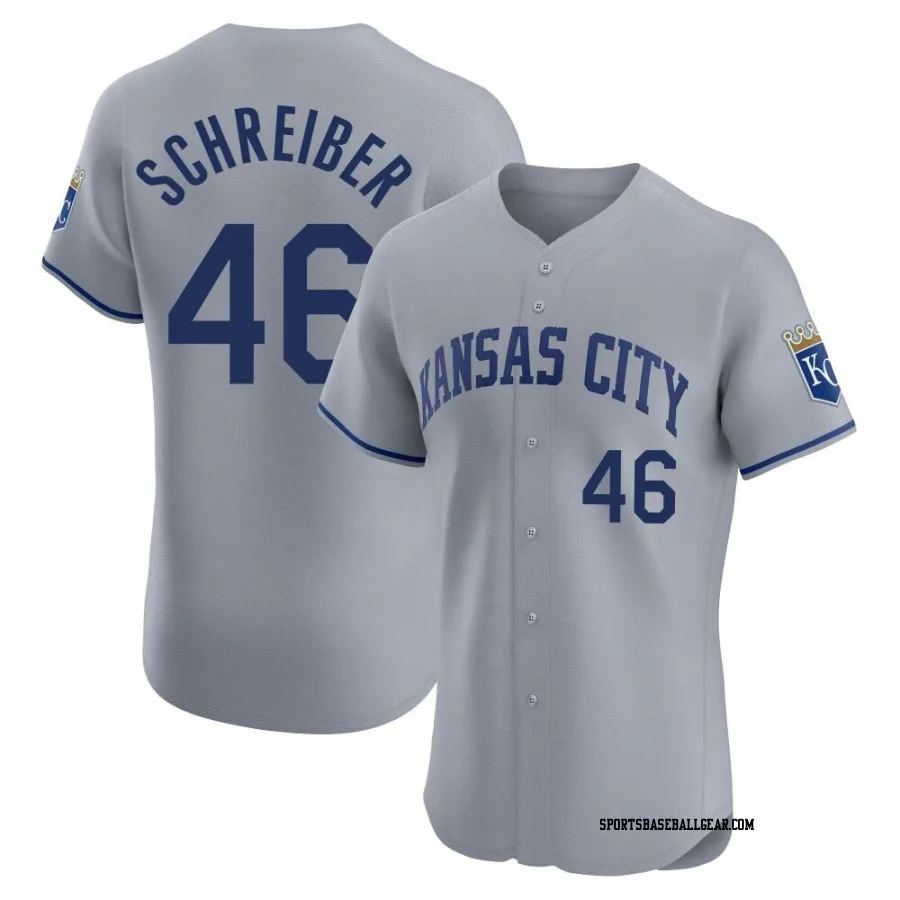 John Schreiber Men's Kansas City Royals Gray Elite Road Jersey