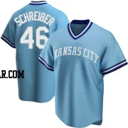 John Schreiber Men's Kansas City Royals Light Blue Replica Road Cooperstown Collection Jersey