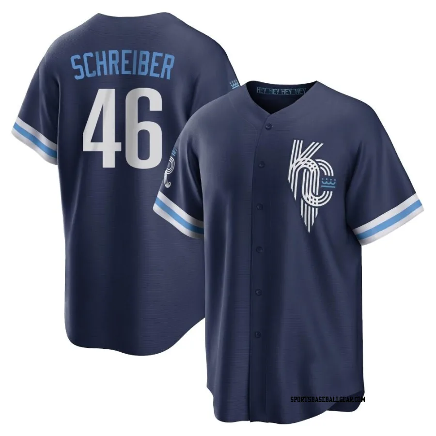 John Schreiber Men's Kansas City Royals Navy Replica 2022 City Connect Jersey