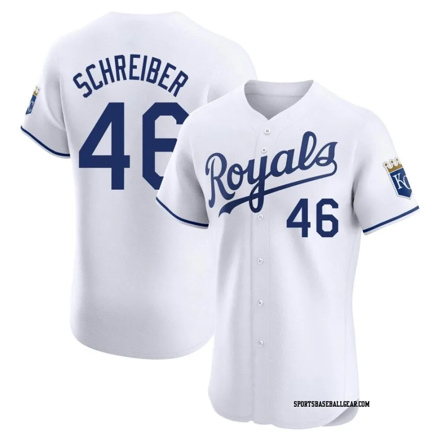 John Schreiber Men's Kansas City Royals White Elite Home Jersey