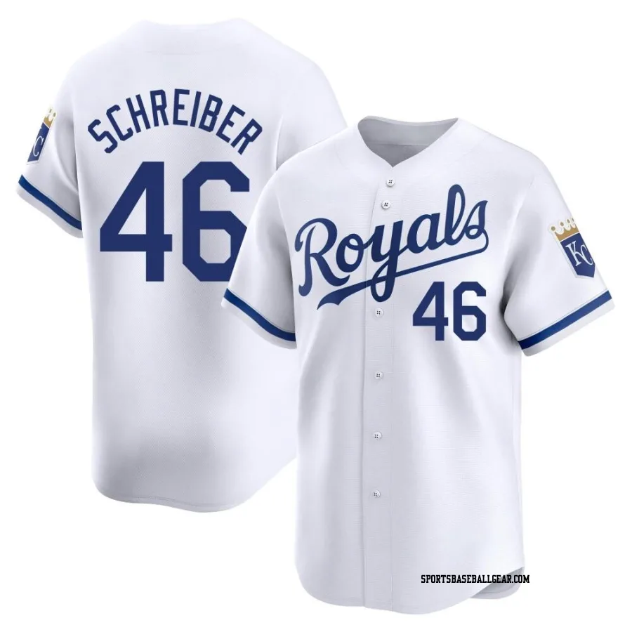 John Schreiber Men's Kansas City Royals White Limited Home Jersey