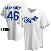 John Schreiber Men's Kansas City Royals White Replica Home Jersey