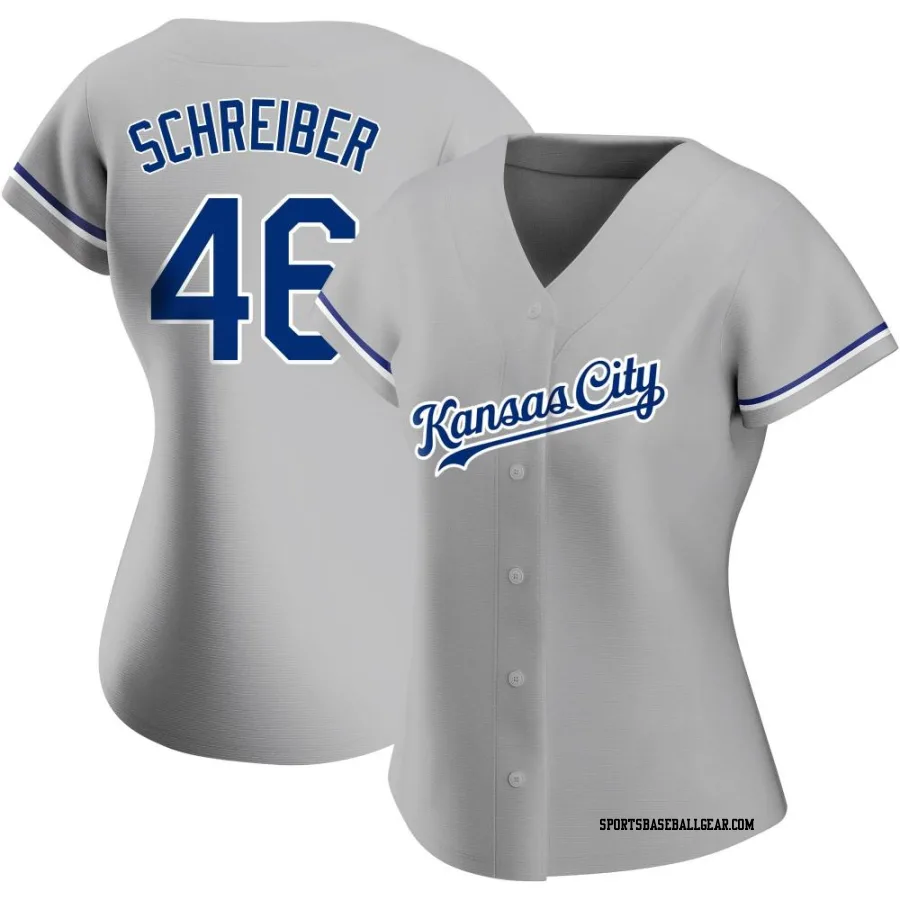 John Schreiber Women's Kansas City Royals Gray Authentic Road Jersey