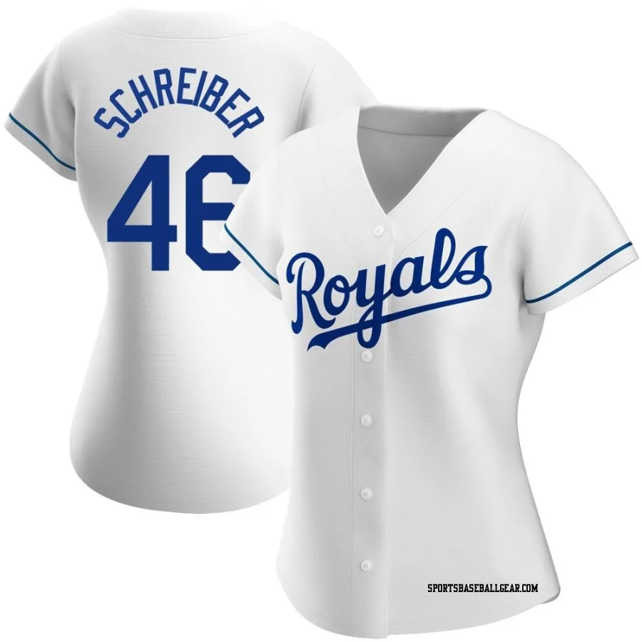 John Schreiber Women's Kansas City Royals White Replica Home Jersey