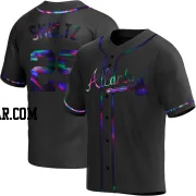 John Smoltz Men's Atlanta Braves Black Holographic Replica Alternate Jersey