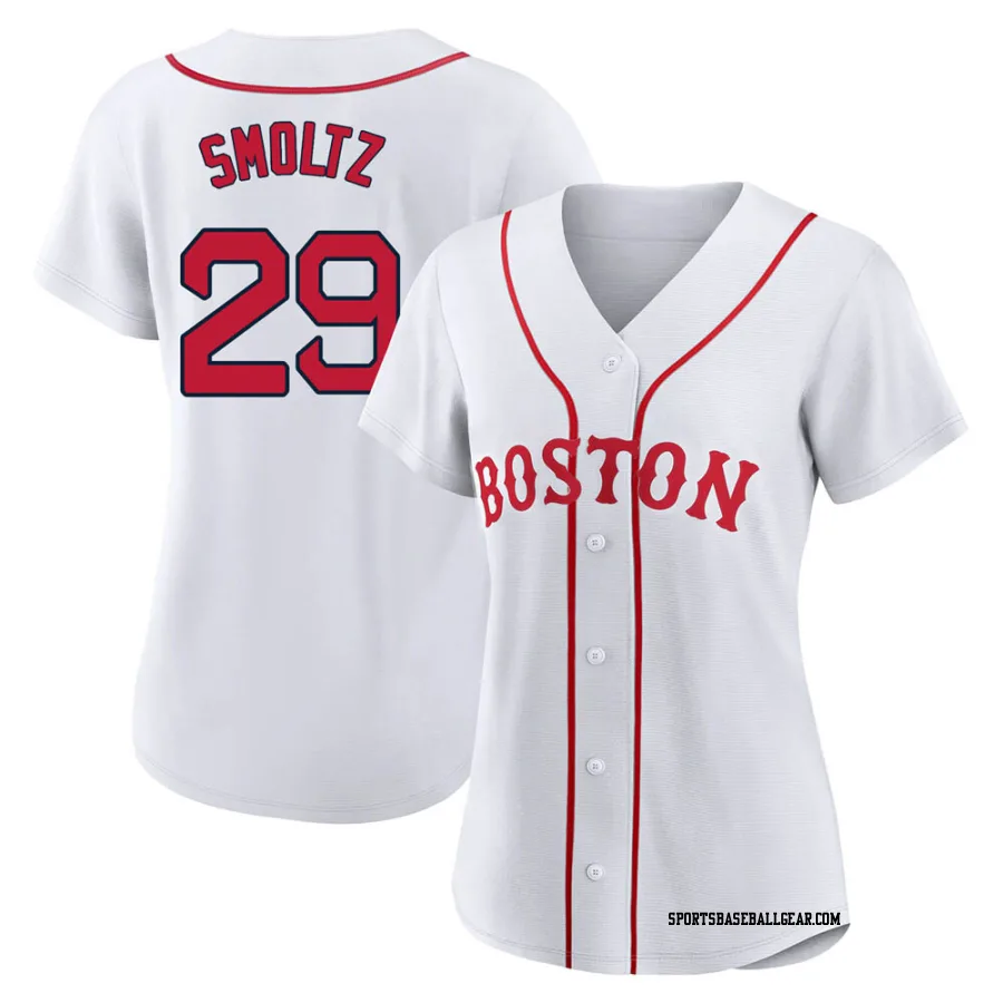 John Smoltz Women's Boston Red Sox White Authentic 2021 Patriots' Day Jersey