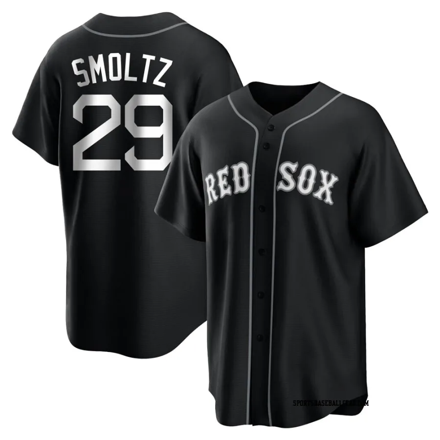 John Smoltz Youth Boston Red Sox Black/White Replica Jersey