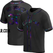 Johnathan Rodriguez Men's Cleveland Guardians Black Holographic Replica Alternate Jersey