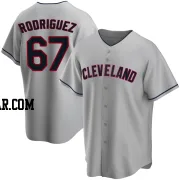 Johnathan Rodriguez Men's Cleveland Guardians Gray Replica Road Jersey