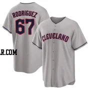 Johnathan Rodriguez Men's Cleveland Guardians Gray Replica Road Jersey