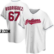 Johnathan Rodriguez Men's Cleveland Guardians White Replica Home Jersey