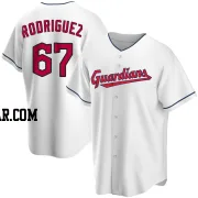 Johnathan Rodriguez Men's Cleveland Guardians White Replica Home Jersey