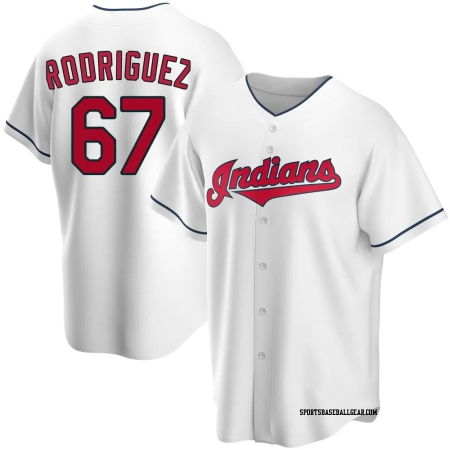 Johnathan Rodriguez Men's Cleveland Guardians White Replica Home Jersey