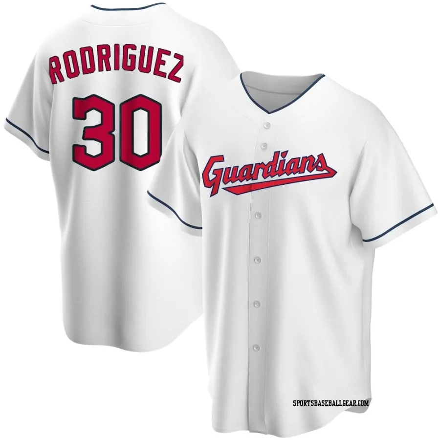 Johnathan Rodriguez Men's Cleveland Guardians White Replica Home Jersey