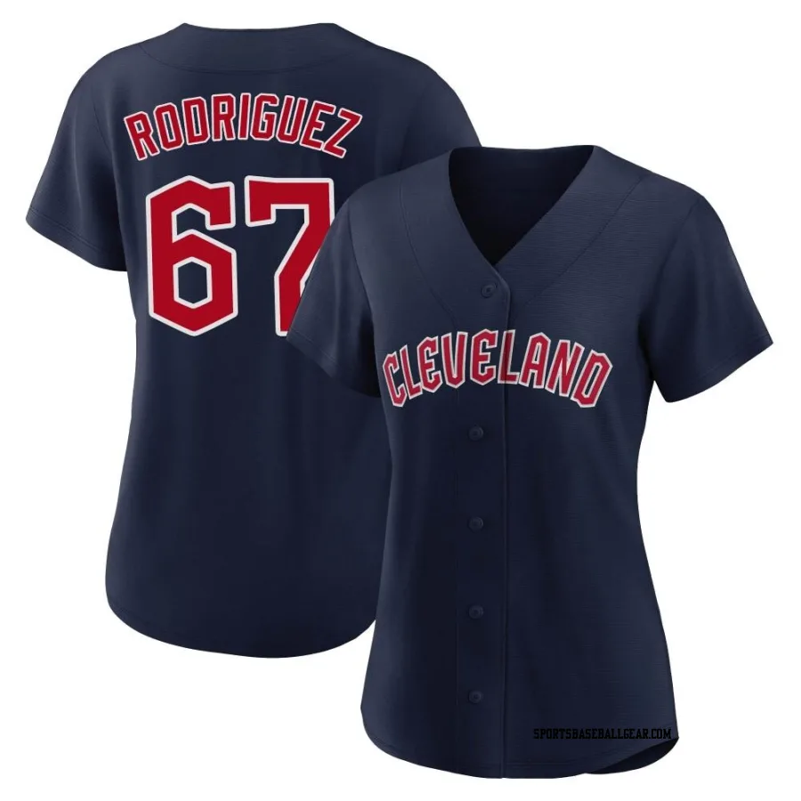 Johnathan Rodriguez Women's Cleveland Guardians Navy Replica Alternate Jersey