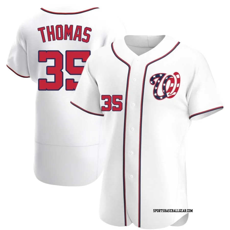 Johnathon Thomas Men's Washington Nationals White Authentic Alternate Jersey