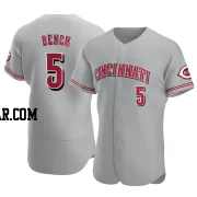 Johnny Bench Men's Cincinnati Reds Gray Authentic Road Jersey